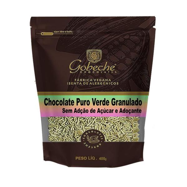 Chocolate Puro Verde Granulado - Sem Adição de Açúcar e Adoçante - 400g - Gobeche Chocolates Imagem de Chocolate Puro Verde Granulado - Sem Adição de Açúcar e Adoçante - 400g