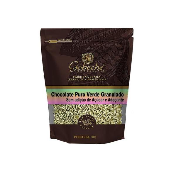 Chocolate Puro Verde Granulado - Sem Adição de Açúcar e Adoçante - 400g - Gobeche Chocolates Imagem de Chocolate Puro Verde Granulado - Sem Adição de Açúcar e Adoçante - 400g