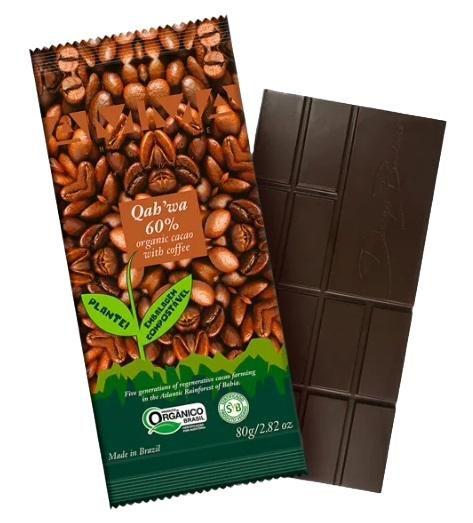 Imagem de Chocolate Qah Wa 60% Cacau com Café Orgânico Amma Chocolate 80g