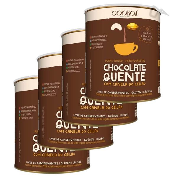 Imagem de Chocolate Quente Zero Lactose Vegano Cookoa 4 latas de 60g