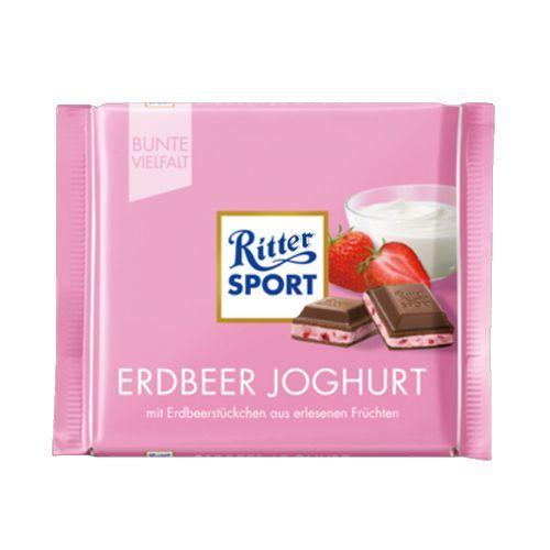 Chocolate ritter sport iogurte de morango 100g Imagem de Chocolate ritter sport iogurte de morango 100g