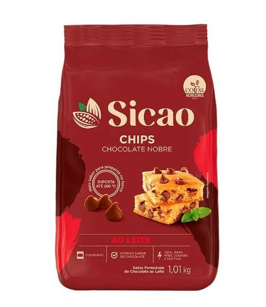 Chocolate Sicao Ao Leite Chips Forneável Pacote - Gotas 1,01KG - Barry Callebaut Imagem de Chocolate Sicao Ao Leite Chips Forneável Pacote - Gotas 1,01KG