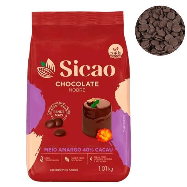 Imagem de Chocolate Sicao Nobre  Meio Amargo- Gotas 1,01KG