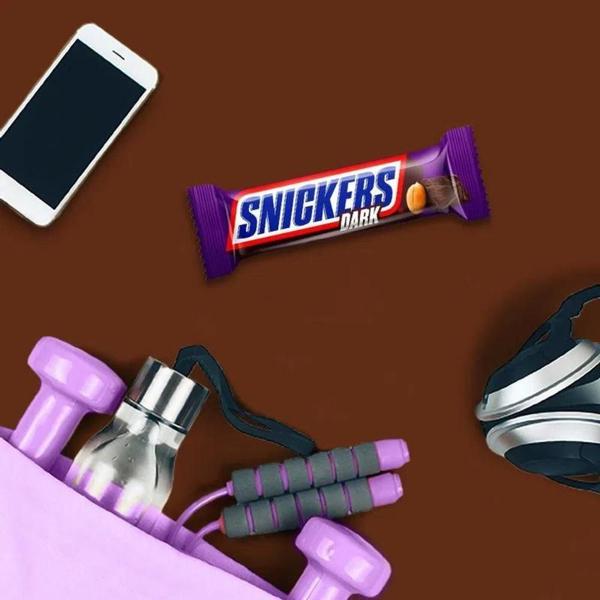 Chocolate Snickers Dark Meio Amargo Kit 10 Unidades De 42G - Mars Imagem de Chocolate Snickers Dark Meio Amargo Kit 10 Unidades De 42G