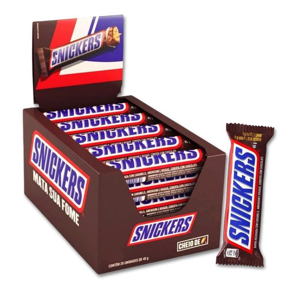 Imagem de Chocolate Snickers Individual Kit 20 Unidades De 45G