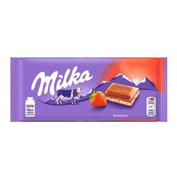 Imagem de Chocolate Strawberry Yoghurt Milka 100g