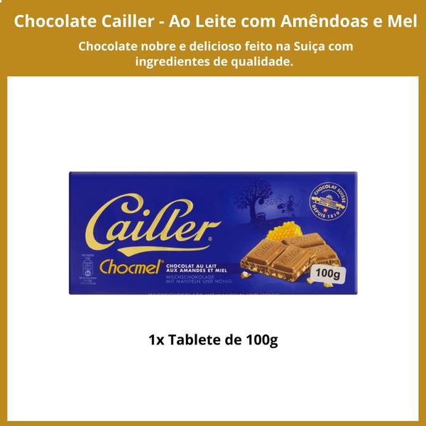 Imagem de Chocolate Suíço Cailler Ao Leite Amêndoas e Mel Barra 100g