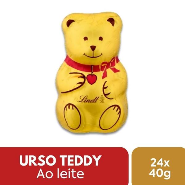 Chocolate Suíço Urso Teddy De Natal Kit 24 Un Lindt 40G Imagem de Chocolate Suíço Urso Teddy De Natal Kit 24 Un Lindt 40G