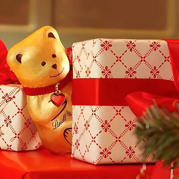 Chocolate Suíço Urso Teddy De Natal Kit 24 Un Lindt 40G Imagem de Chocolate Suíço Urso Teddy De Natal Kit 24 Un Lindt 40G