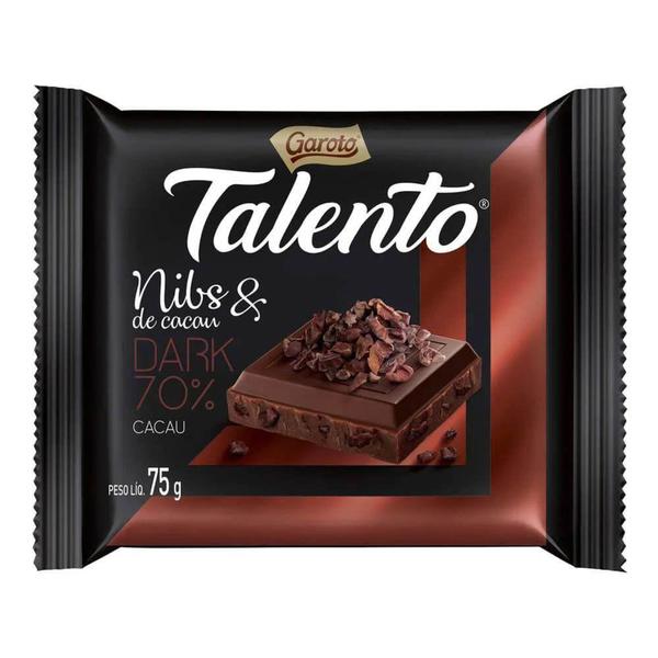Imagem de Chocolate Talento Dark Nibs de Cacau 75g - Garoto