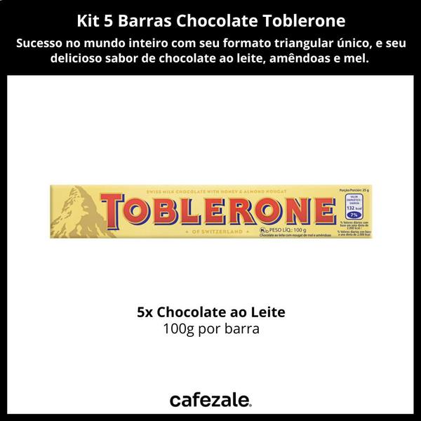 Imagem de Chocolate Toblerone, Ao Leite,  5 barras de 100g