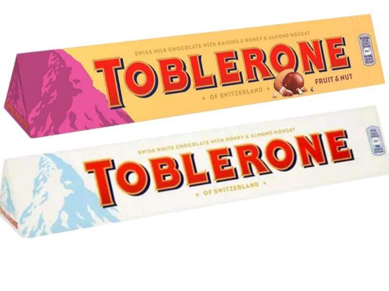 Imagem de Chocolate Toblerone White e Fruit & Nuts Importado C/ 2unid