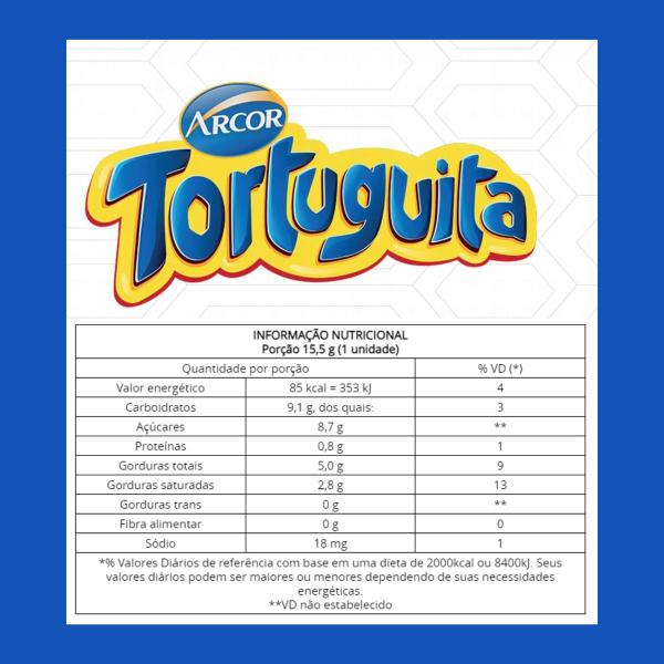 Chocolate Tortuguita Baunilha Caixa Azul c/ 24 - Arcor Imagem de Chocolate Tortuguita Baunilha Caixa Azul c/ 24