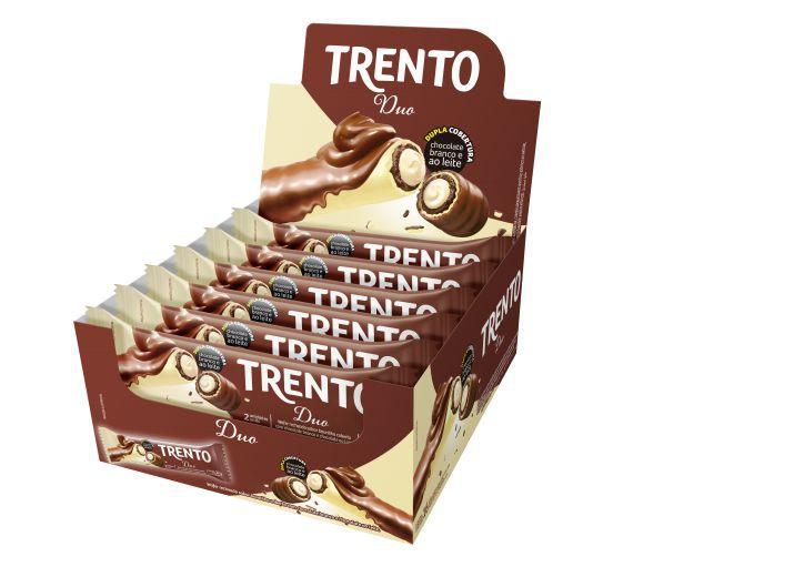 Chocolate Trento Duo 16x32 - Baunilha coberto com Chocolate - Peccin Imagem de Chocolate Trento Duo 16x32 - Baunilha coberto com Chocolate