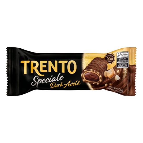 Chocolate Trento Speciale Dark Avelã 55% Cacau 26g Imagem de Chocolate Trento Speciale Dark Avelã 55% Cacau 26g