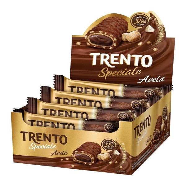 Imagem de Chocolate Trento Wafer Speciale Avelãs ao Leite 26g - Embalagem com 12 Unidades