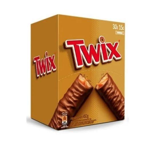 Imagem de Chocolate Twix 15G 150 Unidades Caramelo Macio E Biscoito