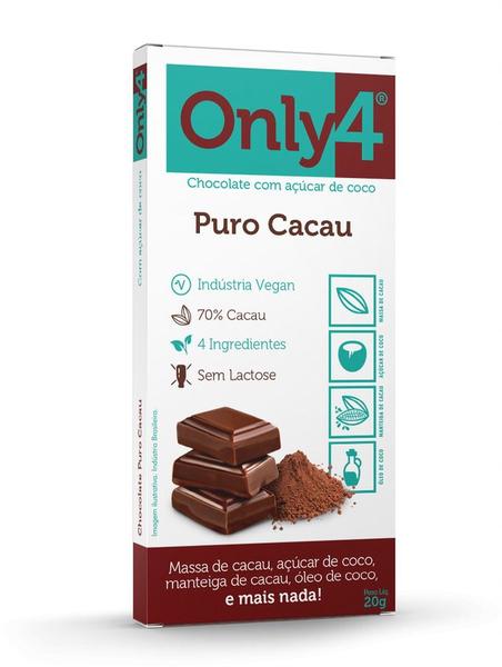 Imagem de Chocolate Vegano Only4 Puro 70% Cacau 20g Com 15 Unid