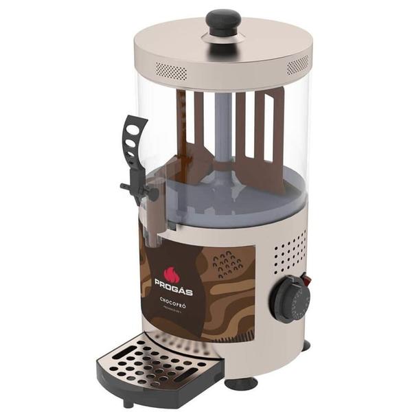 Imagem de Chocolateira Chocopró PRCHOCO-03 - Chocolate Quente Perfeito Estrutura Aço Inox Capacidade 3L Duplo Termostato Pás Giratórias - Prógas