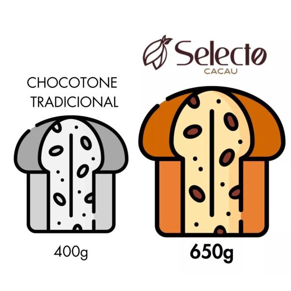Chocotone Zero Açúcar Selecto Cacau 650g Coclate e Avelã ou Paçoca Imagem de Chocotone Zero Açúcar Selecto Cacau 650g Coclate e Avelã ou Paçoca