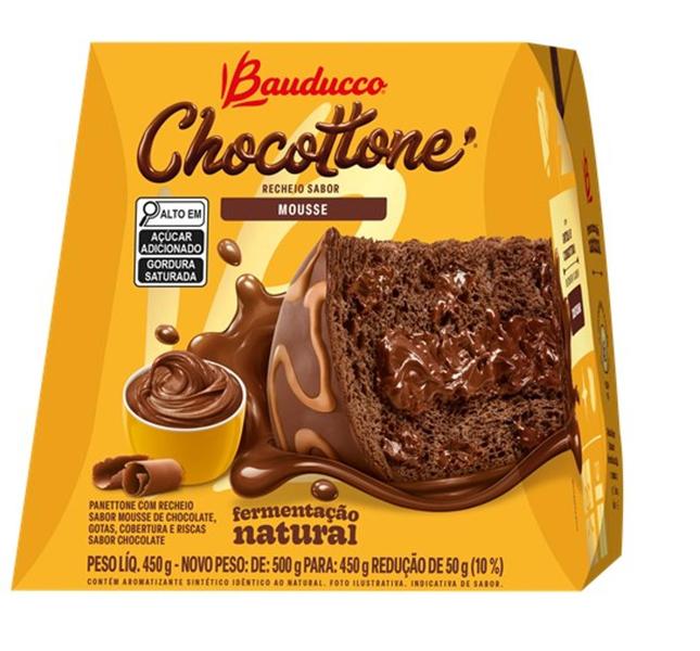Chocottone Maxi Bauducco Mousse 450g Massa Chocolate Imagem de Chocottone Maxi Bauducco Mousse 450g Massa Chocolate
