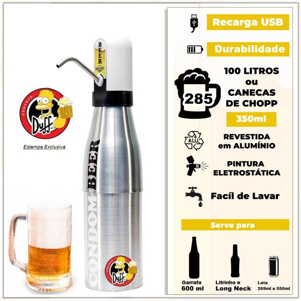 Imagem de Chopeira Elétrica Cooler Pra Chopp Com Cabo Usb Prata Duff