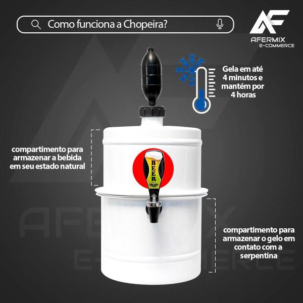 Imagem de Chopeira Portatil Alum Cores 5,1l Torneira + 2 Copos e Serpentina