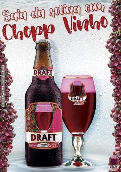 Chopp Vinho Draft Cosmos - Grape Fruit - 600ml - 4 Unid Imagem de Chopp Vinho Draft Cosmos - Grape Fruit - 600ml - 4 Unid