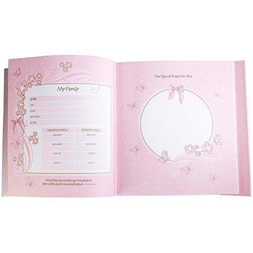 Imagem de Christian Art Gifts Girl Baby Book of Memories Pink Keepsake Photo Album Our Baby Girl Memory Book Baby Book with Bible Verses, The First Year