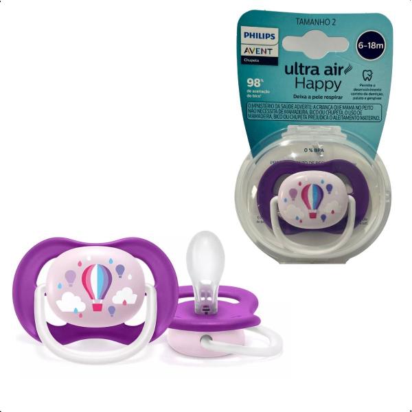 Imagem de Chupeta Avent Ultra Air Unitaria Menina Balão 6-18M SCF081/08 Philips Avent Bico