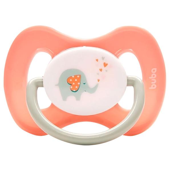 Imagem de Chupeta Bebe Infantil De 0 à 6 Meses Tamanho 1 Unitária Comfort Elefantinho Rosa Buba