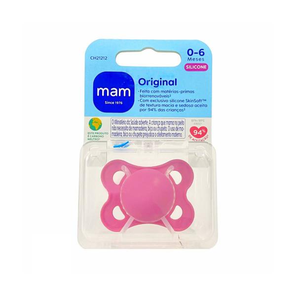 Chupeta Bico de Silicone Original Garden 0-6 Meses Rosa MAM Imagem de Chupeta Bico de Silicone Original Garden 0-6 Meses Rosa MAM