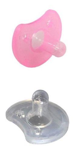 Imagem de Chupeta Bico Reto 100% Silicone Calmante Recem Nascido Para Menina 2 Unidades Baby Nany