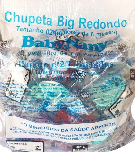 Imagem de Chupeta Big Bico Redondo 100% Silicone Menino Pacote 25 Unidades Atacado Baby Nany