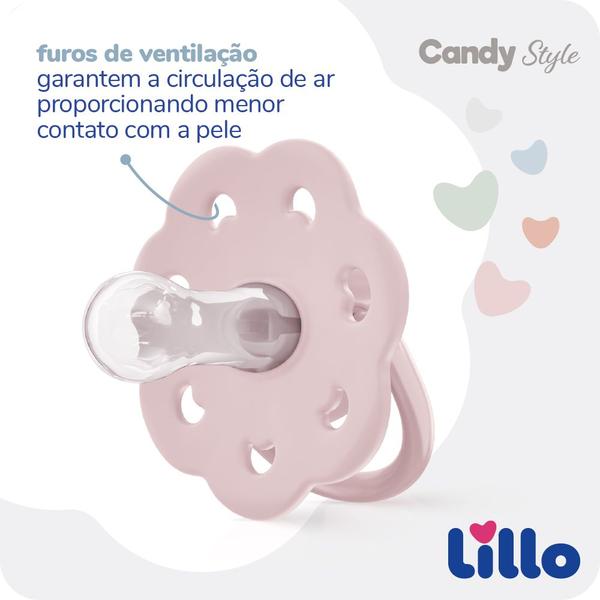 Imagem de Chupeta Candy Style Bico Redondo em Silicone 0m+ Rosa Lillo