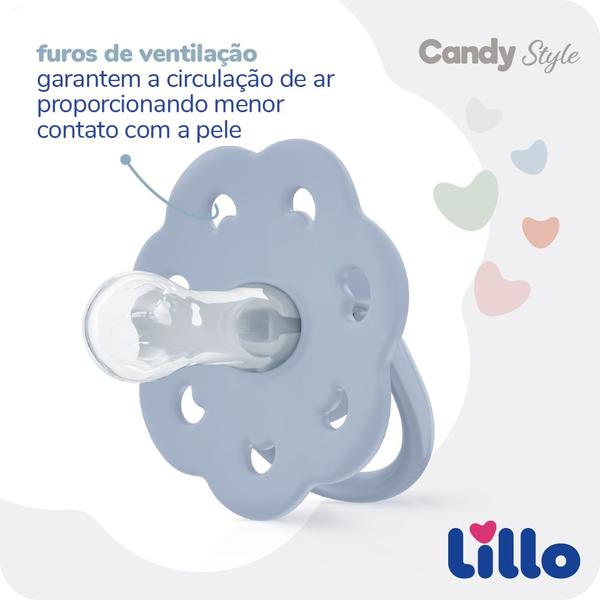 Imagem de Chupeta Candy Style Bico Redondo em Silicone 6m+ Azul Lillo