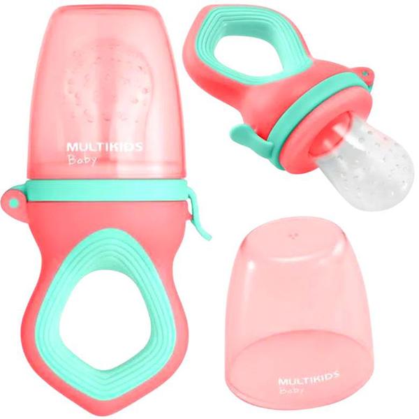 Imagem de Chupeta Com Tela De Silicone Alimentador Rosa Multikids Baby