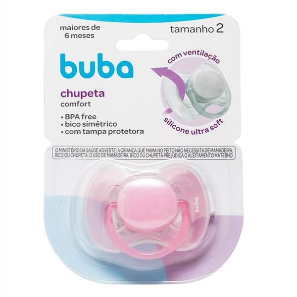 Imagem de Chupeta Comfort Tamanho 2 Rosa 12666 Buba