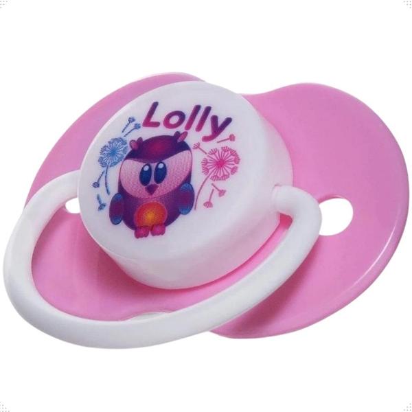 Imagem de Chupeta Coruja Lolly Silicone Rosa Tamanho 2 6 à 18 Meses