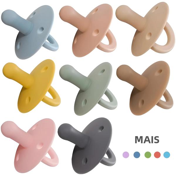 Imagem de Chupeta De Bebê De Silicone De Cor Sólida Grau Alimentício Sem BPA Chupeta Recém-nascida Manequim