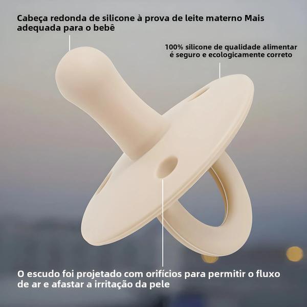 Imagem de Chupeta De Bebê De Silicone De Cor Sólida Grau Alimentício Sem BPA Chupeta Recém-nascida Manequim