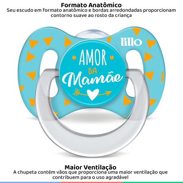 Chupeta De Bebê Infantil Com Bico de Silicone A Partir dos 6 Meses Tam 2 Azul Funny Lillo Imagem de Chupeta De Bebê Infantil Com Bico de Silicone A Partir dos 6 Meses Tam 2 Azul Funny Lillo