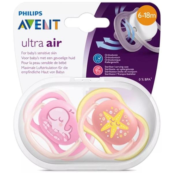 Imagem de Chupeta Dupla Ultra Air 6-18Meses Fundo do Mar Philips Avent