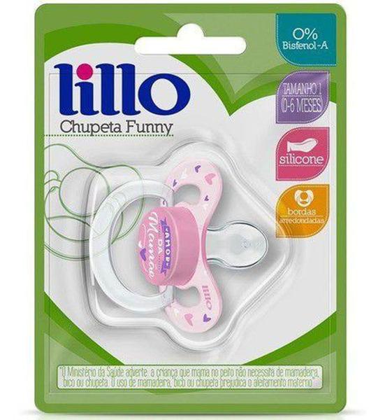 Imagem de Chupeta Funny Lillo Amor Tamanho 1 Rosa 0 A 6 Meses Silicone