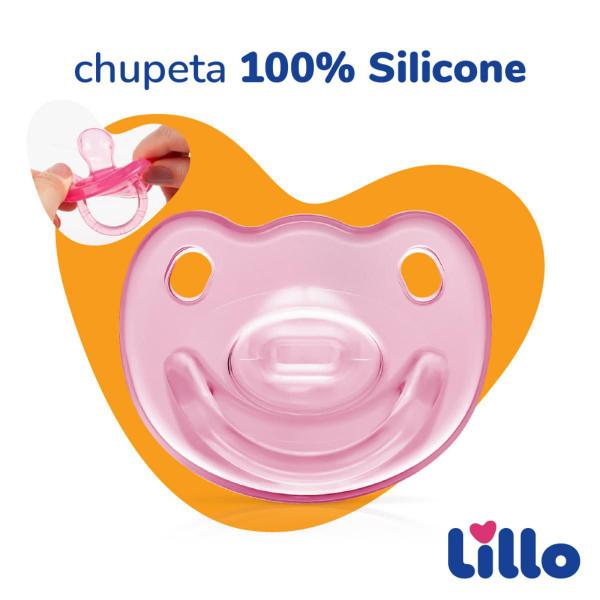 Imagem de Chupeta Lillo 100% Silicone Ortodôntica para Bebê 0-6 meses Soft Divertida com Alça Bico Anatômico Macio e Flexível