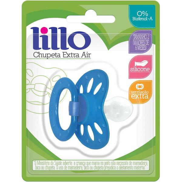 Imagem de Chupeta Lillo Extra Air Silicone Ortodôntico Azul Tamanho 2