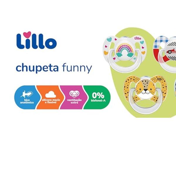 Imagem de Chupeta Lillo Funny Animais Silicone Anatômica Tamanho 2 Onça