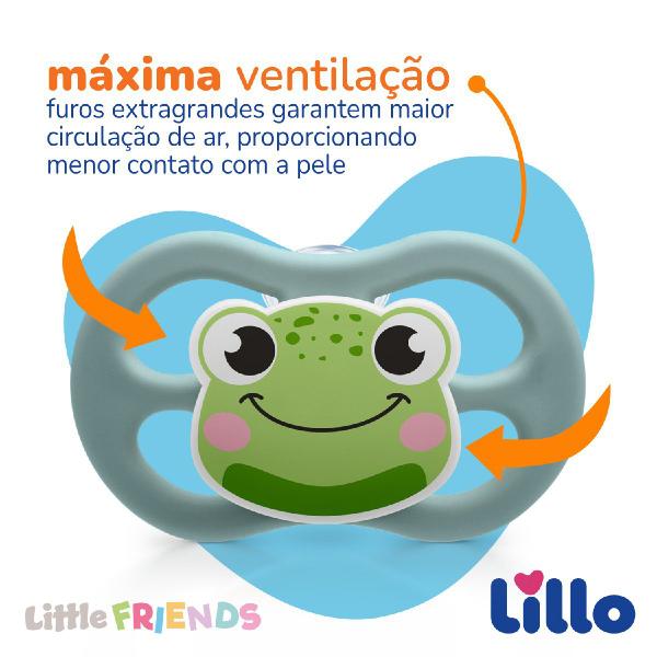 Imagem de Chupeta Little Friends Bico de Silicone 6m+ Azul - Lillo