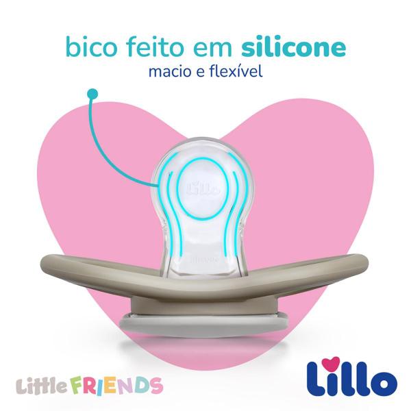 Chupeta Little Friends Glow Simétrica 6+ Bico de Silicone Lillo Rosa Imagem de Chupeta Little Friends Glow Simétrica 6+ Bico de Silicone Lillo Rosa