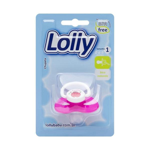 Imagem de Chupeta Lolly Rosa Tamanho 1 Silicone Redondo